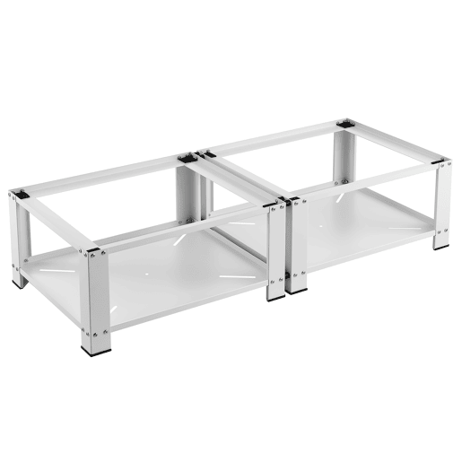 Pedestal duplo Cremlingen para máquina de lavar roupa e máquina de secar roupa aço 127 x 54 x 31 cm branco en.casa