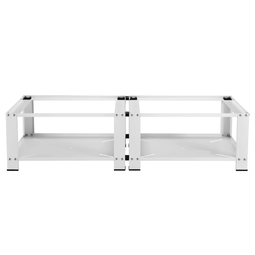 Pedestal duplo Cremlingen para máquina de lavar roupa e máquina de secar roupa aço 127 x 54 x 31 cm branco en.casa