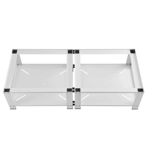 Pedestal duplo Cremlingen para máquina de lavar roupa e máquina de secar roupa aço 127 x 54 x 31 cm branco en.casa