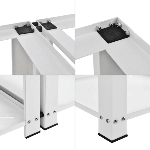 Pedestal duplo Cremlingen para máquina de lavar roupa e máquina de secar roupa aço 127 x 54 x 31 cm branco en.casa