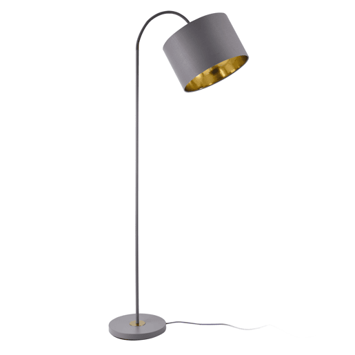 Candeeiro de pé Toledo -173 x Ø35 cm - Abajur basculante e giratório - Cinzento - 1 x E27 - 60W lux.pro lux.pro.