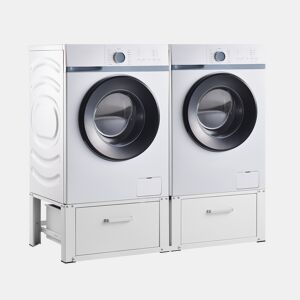 Pedestal duplo Heyen para máquina de lavar roupa e máquina de secar roupa 127 x 54 x 31 cm branco en.casa