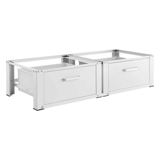 Pedestal duplo Heyen para máquina de lavar roupa e máquina de secar roupa 127 x 54 x 31 cm branco en.casa