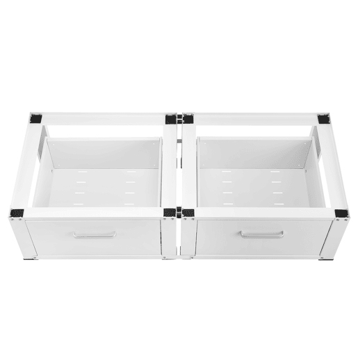Pedestal duplo Heyen para máquina de lavar roupa e máquina de secar roupa 127 x 54 x 31 cm branco en.casa