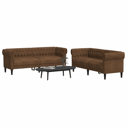 vidaXL 2 pcs conjunto de sofás tecido castanho