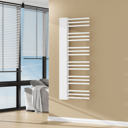 Radiador toalheiro de parede Kviteseid 18 tubos 470W aço 120x50 cm - Branco neu.haus
