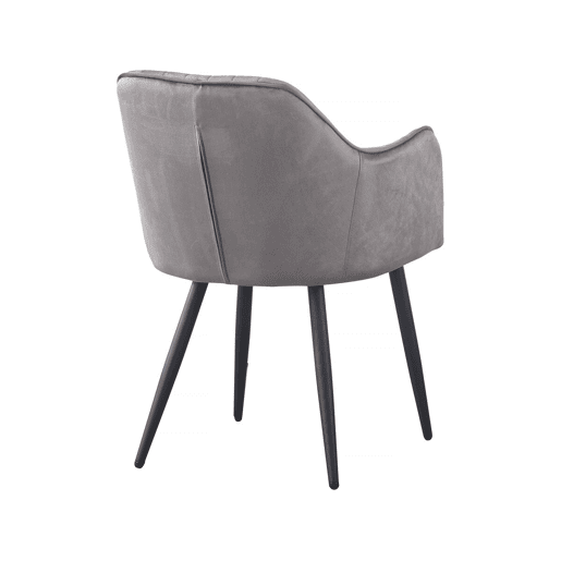 Conjunto de 2 cadeiras de veludo Velma com braços - Cinza Conjunto de 2 cadeiras de veludo Velma com braços - Cinza