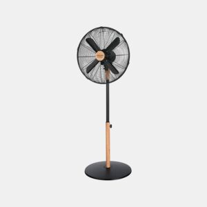 Cecotec Ventoinha de pé com 50 W e acabamento de madeira, 16 polegadas, 3 velocidades, oscilação, silencioso, altura ajustável, 4 pás e máxima segurança.