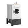 Pedestal para máquina de lavar roupacom gaveta até 150 kg Aço Alumínio 63 x 54 x 31 cm Preto en.casa