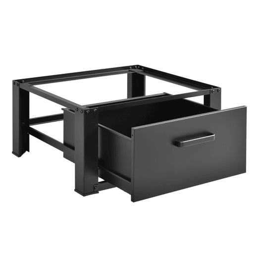 Pedestal para máquina de lavar roupacom gaveta até 150 kg Aço Alumínio 63 x 54 x 31 cm Preto en.casa