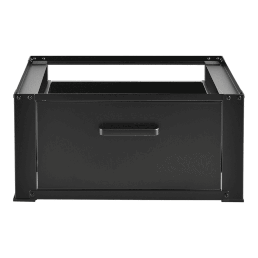 Pedestal para máquina de lavar roupacom gaveta até 150 kg Aço Alumínio 63 x 54 x 31 cm Preto en.casa