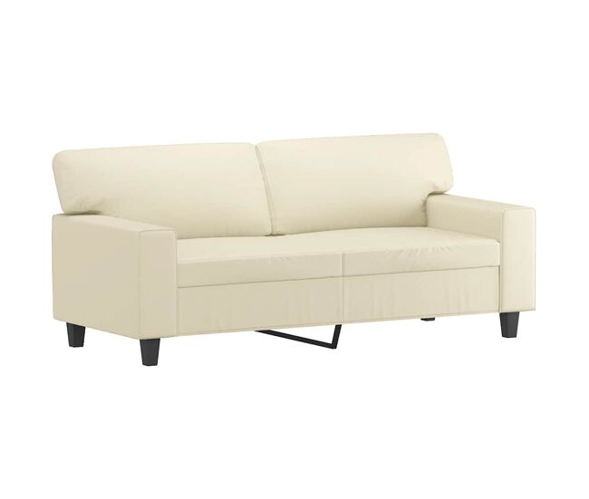 Vidaxl sofá de 2 plazas de cuero sintético color crema 140 cm