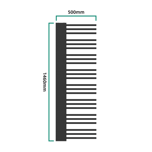 Radiador toalheiro de parede Kviteseid 24 tubos 558 W aço 146x45 cm - Preto neu.haus