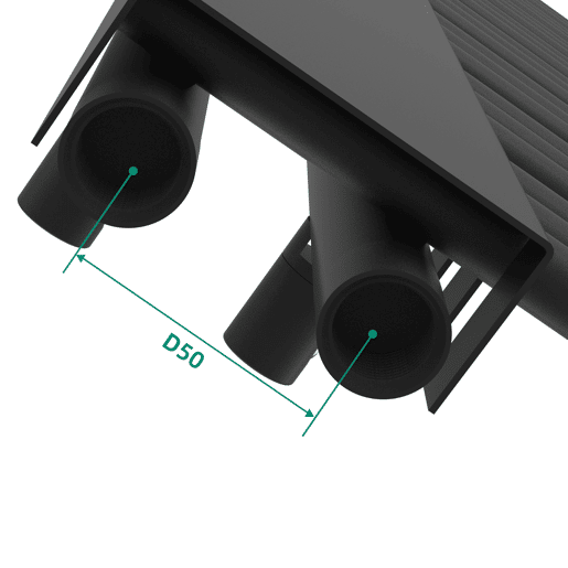 Radiador toalheiro de parede Kviteseid 24 tubos 558 W aço 146x45 cm - Preto neu.haus