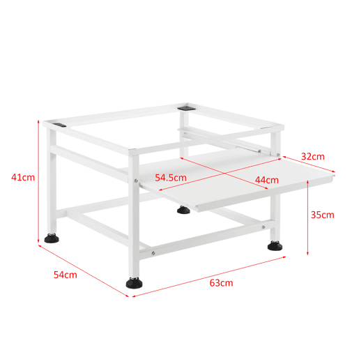 Pedestal para máquina de lavar roupa com prateleira máx. 150 kg Aço sinterizado 63 x 54 x 41 cm - Branco en.casa