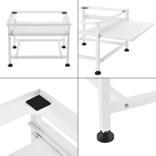 Pedestal para máquina de lavar roupa com prateleira máx. 150 kg Aço sinterizado 63 x 54 x 41 cm - Branco en.casa