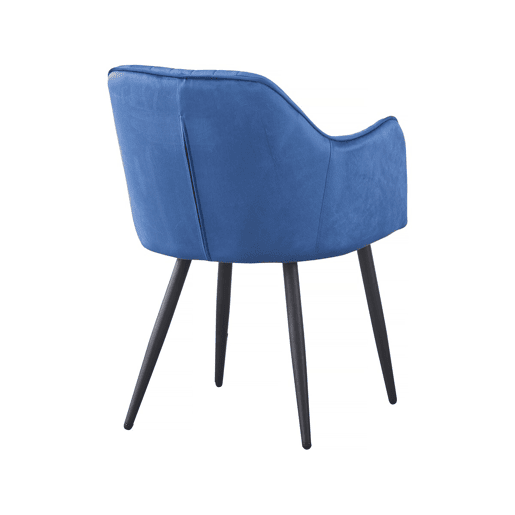 Conjunto de 2 cadeiras de veludo Velma com braços - Azul