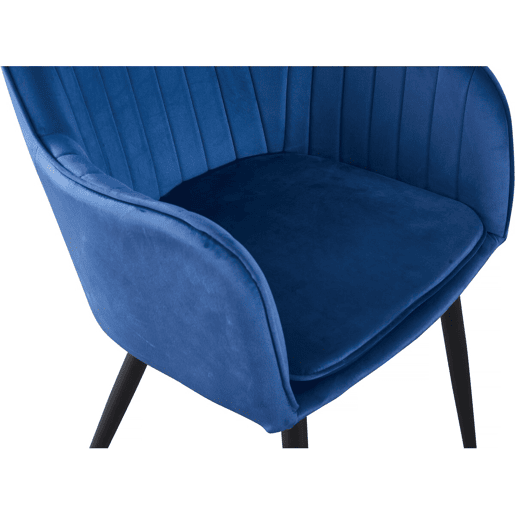 Conjunto de 2 cadeiras de veludo Velma com braços - Azul
