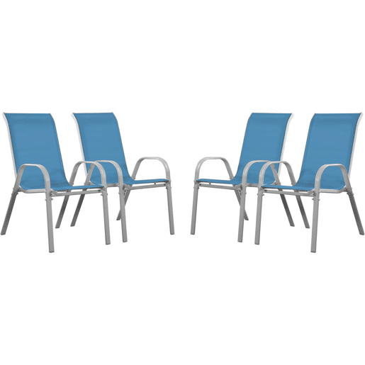 Conjunto de poltronas em textilene Cordoba - Phoenix- Azul - conjunto de 4