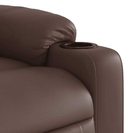 vidaXL Poltrona massagens reclinável elevatória couro artif. castanho vidaXL Poltrona massagens reclinável elevatória couro artif. castanho