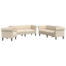 vidaXL 3 pcs conjunto de sofás tecido cor creme