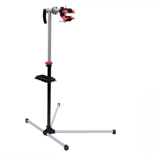 HOMCOM Suporte de Reparação de Bicicleta Portátil Suporte para Bicicleta com Altura Ajustável 109-180cm Giratório 360° Bandeja de Ferramenta até 30kg 100x66x180cm Preto