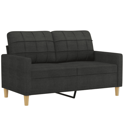 vidaXL 2 pcs conjunto de sofás com almofadas tecido preto vidaXL 2 pcs conjunto de sofás com almofadas tecido preto
