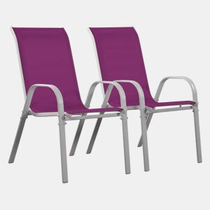 Poltrona de jardim Textilene Cordoba - Fénix - Rosa- Kit de 2
