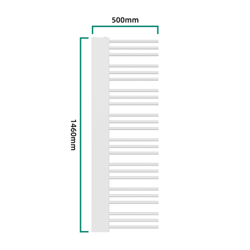 Radiador toalheiro de parede Kviteseid 24 tubos 558 W aço 146x45 cm - Branco neu.haus