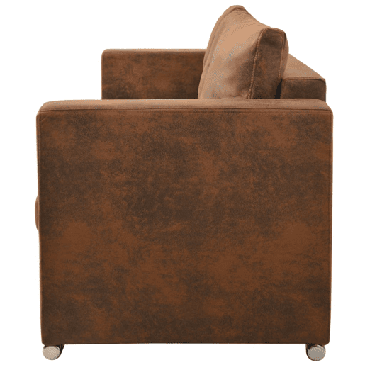 vidaXL Sofá de 3 lugares 191x73x82 cm camurça artificial vidaXL Sofá de 3 lugares 191x73x82 cm camurça artificial