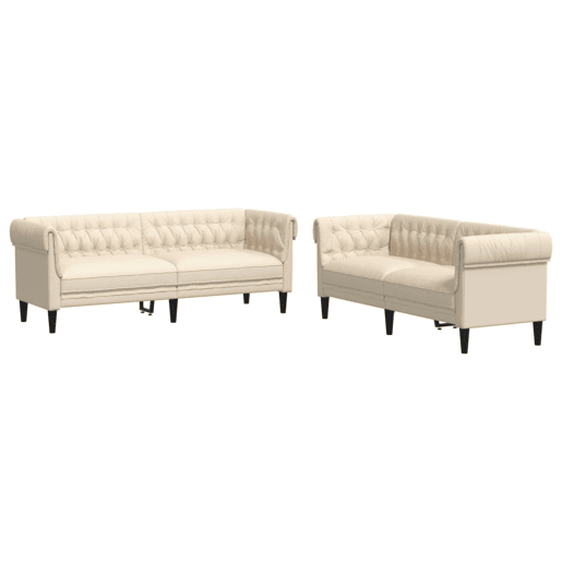 vidaXL 2 pcs conjunto de sofás tecido cor creme vidaXL 2 pcs conjunto de sofás tecido cor creme