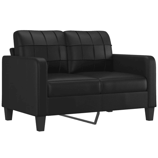 vidaXL 3 pcs conjunto de sofás com almofadões couro artificial preto vidaXL 3 pcs conjunto de sofás com almofadões couro artificial preto