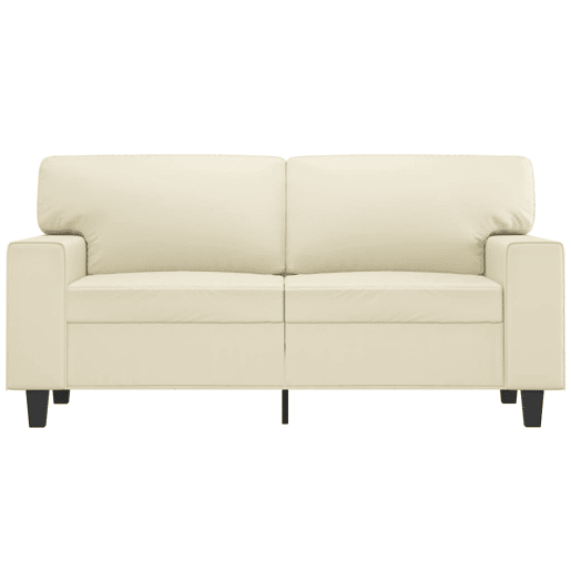 vidaXL Sofá de 2 lugares 120 cm couro artificial cor creme vidaXL Sofá de 2 lugares 120 cm couro artificial cor creme