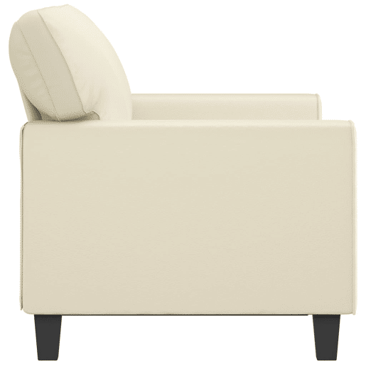 vidaXL Sofá de 2 lugares 120 cm couro artificial cor creme vidaXL Sofá de 2 lugares 120 cm couro artificial cor creme