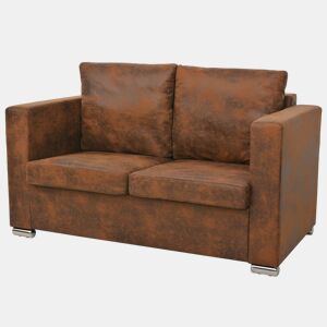vidaXL Sofá de 2 lugares 137x73x82 cm camurça artificial