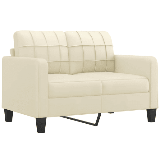 vidaXL 2 pcs conjunto de sofás com almofadas couro artificial creme