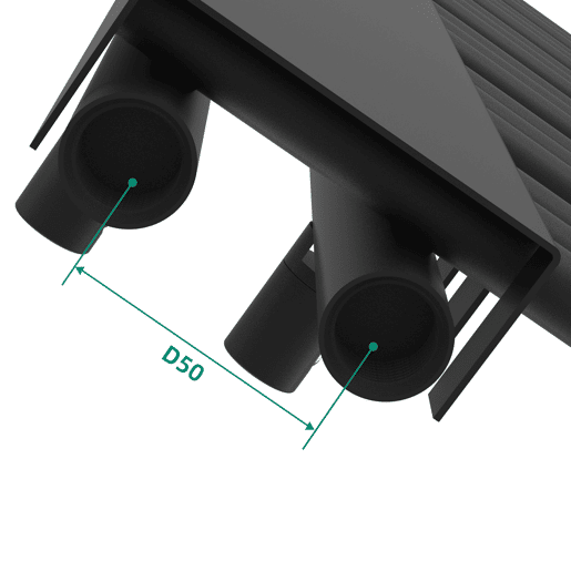 Radiador toalheiro de parede Kviteseid 18 tubos 470W aço 120x50 cm - Preto neu.haus