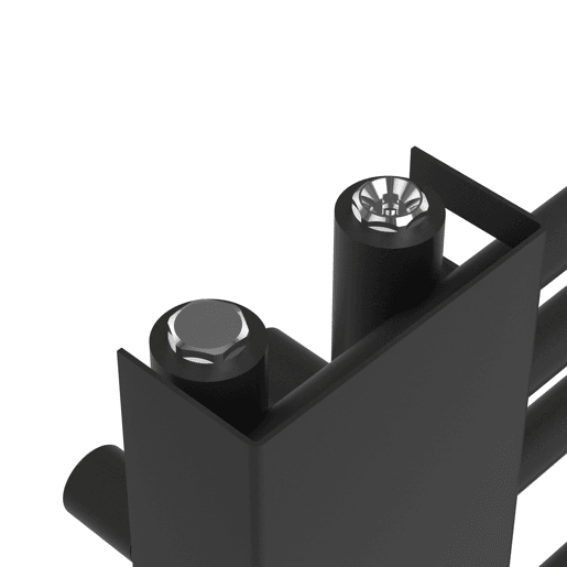 Radiador toalheiro de parede Kviteseid 18 tubos 470W aço 120x50 cm - Preto neu.haus