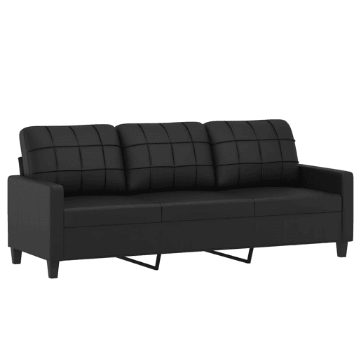 vidaXL 2 pcs conjunto de sofás com almofadões couro artificial preto vidaXL 2 pcs conjunto de sofás com almofadões couro artificial preto