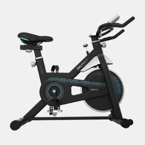 Cecotec Bicicleta indoor com volante de inércia 13 kg, resistência manual, guiador e selim desportivos, ecrã LCD, sensor do ritmo cardíaco, apoios para os pés e travão de emergência.