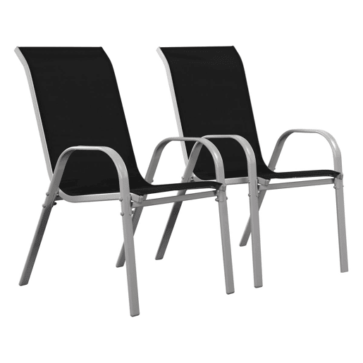 Poltrona de jardim Textilene Cordoba - Fénix - Preta - Kit de 2