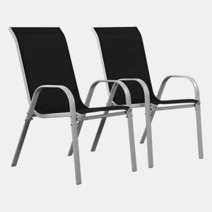 Poltrona de jardim Textilene Cordoba - Fénix - Preta - Kit de 2