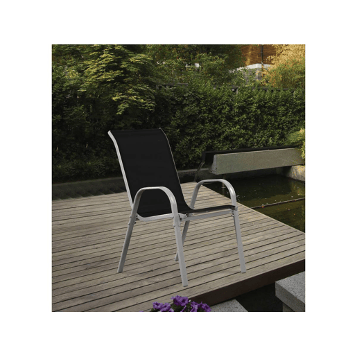 Poltrona de jardim Textilene Cordoba - Fénix - Preta - Kit de 2