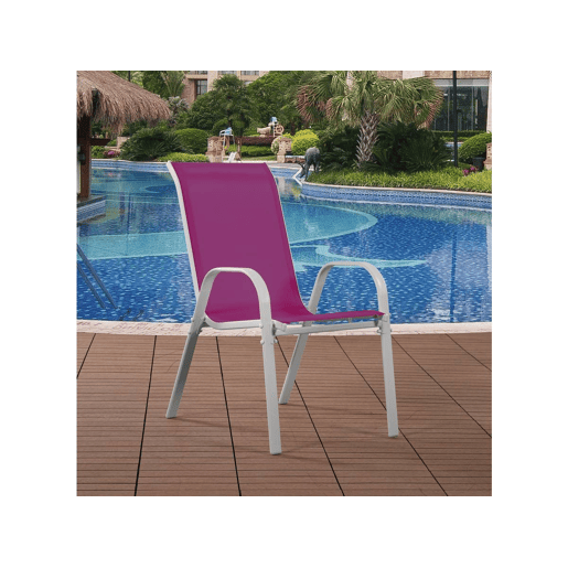 Poltrona de Jardim em textilene Cordoba - Phoenix - Rosa - Conjunto de 4
