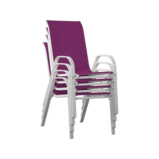 Poltrona de Jardim em textilene Cordoba - Phoenix - Rosa - Conjunto de 4