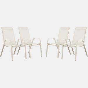 Poltrona de jardim Textilene Cordoba - Fénix - Crua - Kit de 4