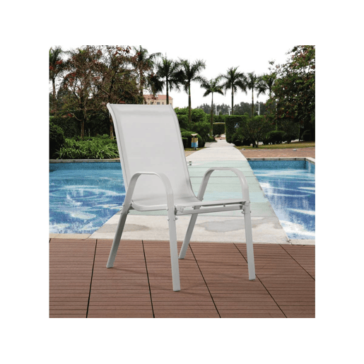 Poltrona de jardim Textilene Cordoba - Fénix - Crua - Kit de 4