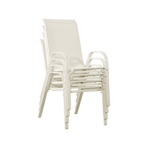 Poltrona de jardim Textilene Cordoba - Fénix - Crua - Kit de 4