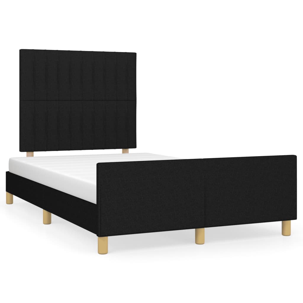 estructura de cama con cabecero de tela negro 120x200 cm rayas verticales