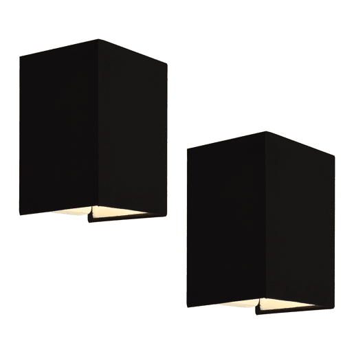 Conjunto de 2 candeeiros de parede modernos Schwerin 1x E27 60 W têxtil de linho 20 x 16 x 13 cm - Preto lux.pro lux.pro.